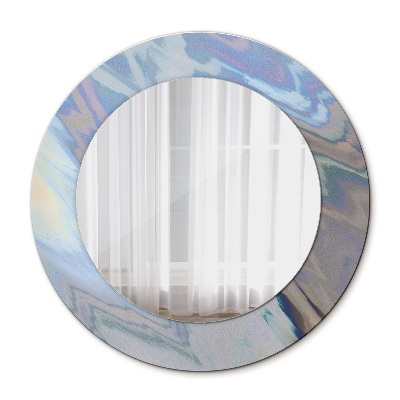 Miroir rond cadre avec impression Texture holographique