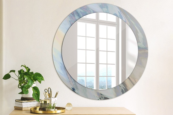 Miroir rond cadre avec impression Texture holographique