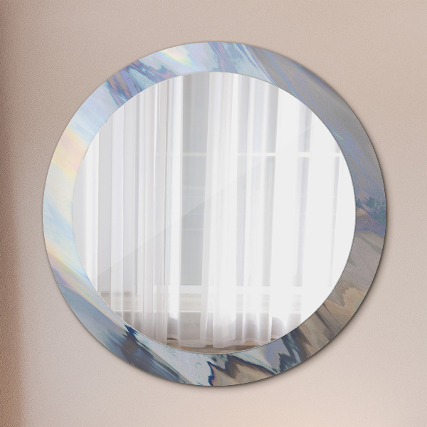 Miroir rond cadre avec impression Texture holographique