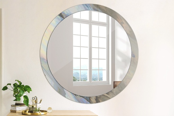 Miroir rond cadre avec impression Texture holographique