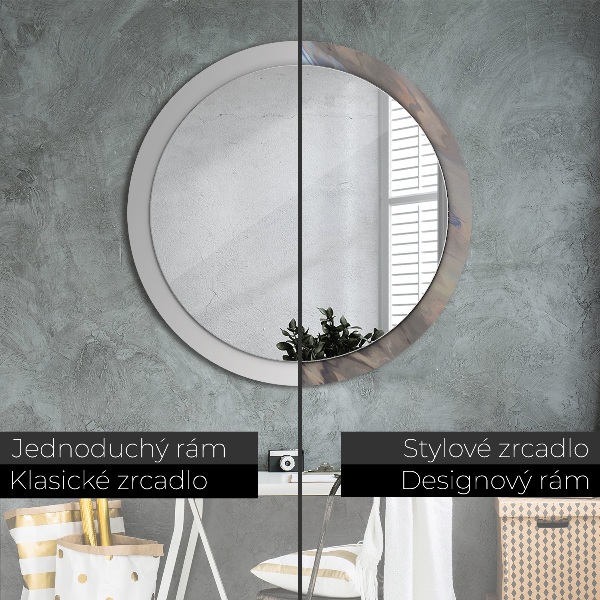 Miroir rond cadre avec impression Texture holographique
