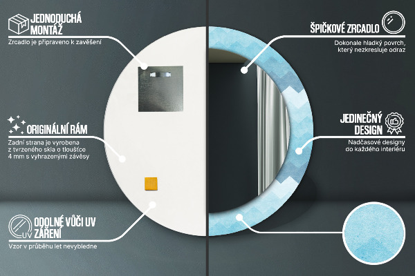 Miroir rond cadre avec impression Modèle de cordonnier