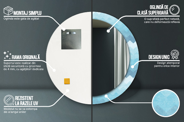 Miroir rond cadre avec impression Modèle de cordonnier