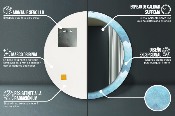 Miroir rond cadre avec impression Modèle de cordonnier