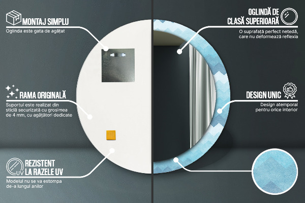 Miroir rond cadre avec impression Modèle de cordonnier