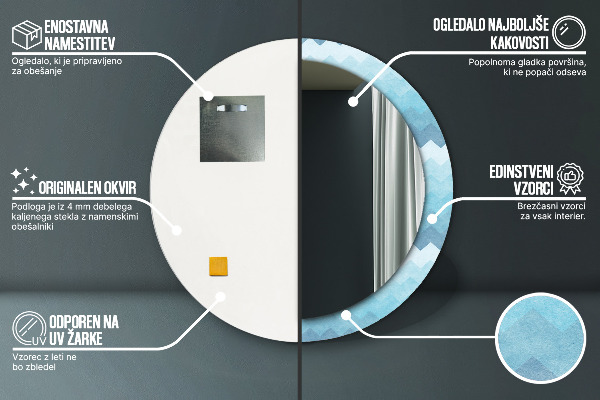 Miroir rond cadre avec impression Modèle de cordonnier