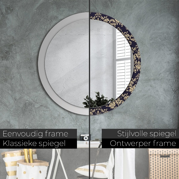 Miroir rond avec décoration Motif floral