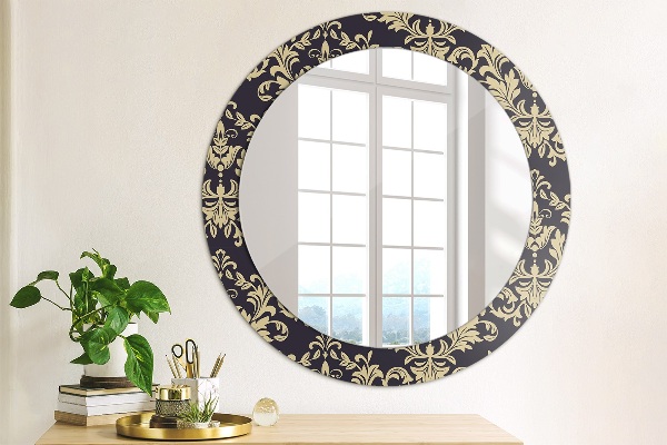 Miroir rond avec décoration Motif floral
