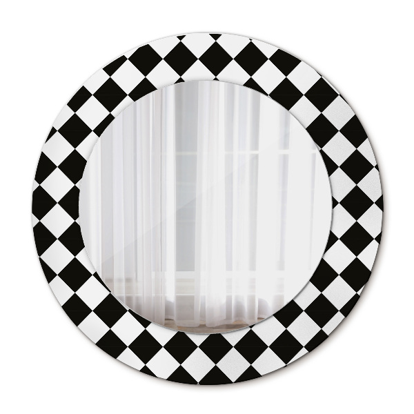 Miroir rond avec décoration Bureau d'échecs