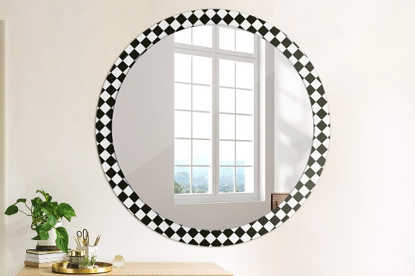 Miroir rond avec décoration Bureau d'échecs