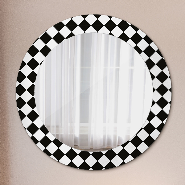 Miroir rond avec décoration Bureau d'échecs