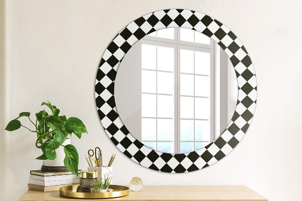 Miroir rond avec décoration Bureau d'échecs