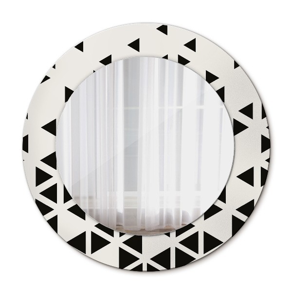 Miroir rond avec décoration Résumé géométrique