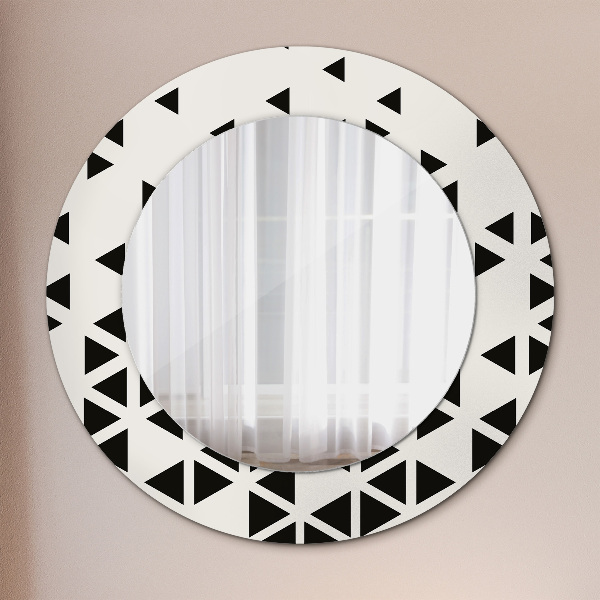 Miroir rond avec décoration Résumé géométrique