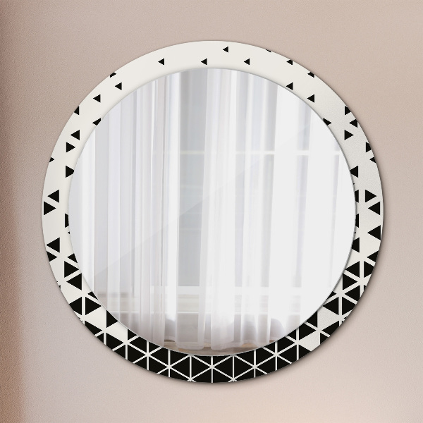 Miroir rond avec décoration Résumé géométrique