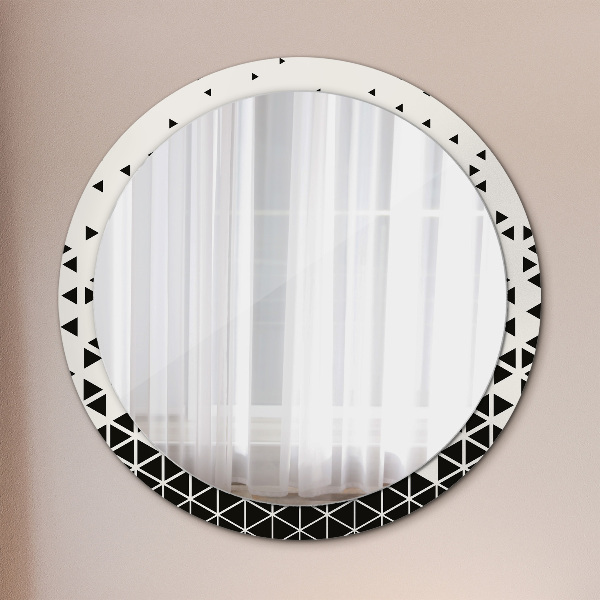 Miroir rond avec décoration Résumé géométrique