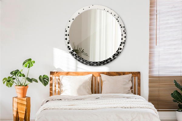 Miroir rond avec décoration Résumé géométrique