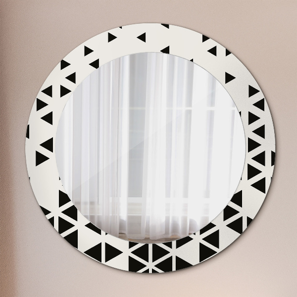 Miroir rond avec décoration Résumé géométrique