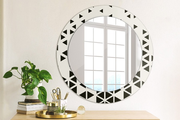 Miroir rond avec décoration Résumé géométrique