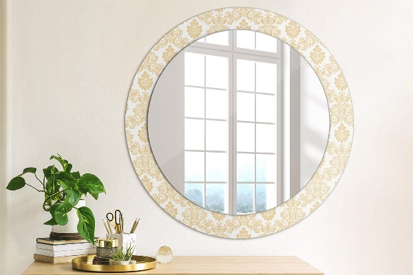 Miroir rond avec décoration Damasique baroque