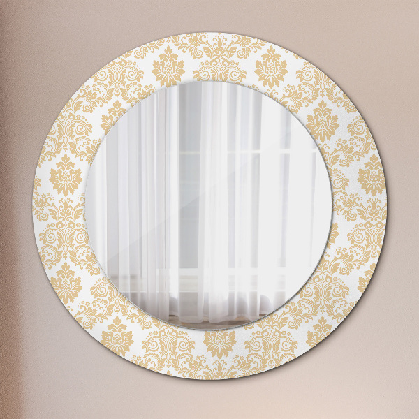 Miroir rond avec décoration Damasique baroque