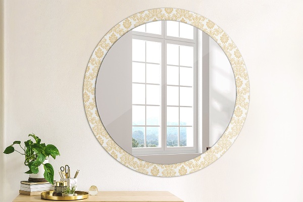 Miroir rond avec décoration Damasique baroque