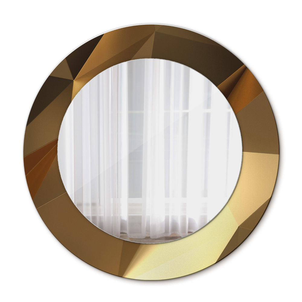 Miroir rond avec décoration Abstraction d'or