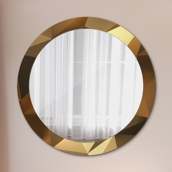Miroir rond avec décoration Abstraction d'or