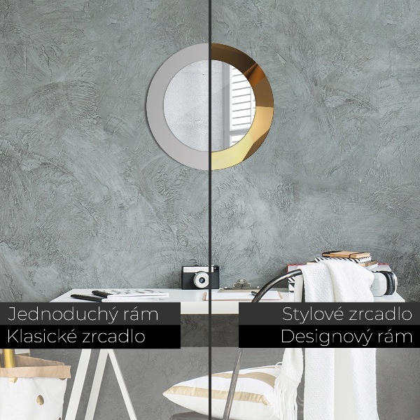 Miroir rond avec décoration Abstraction d'or