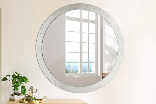 Miroir rond avec décoration Texture en béton