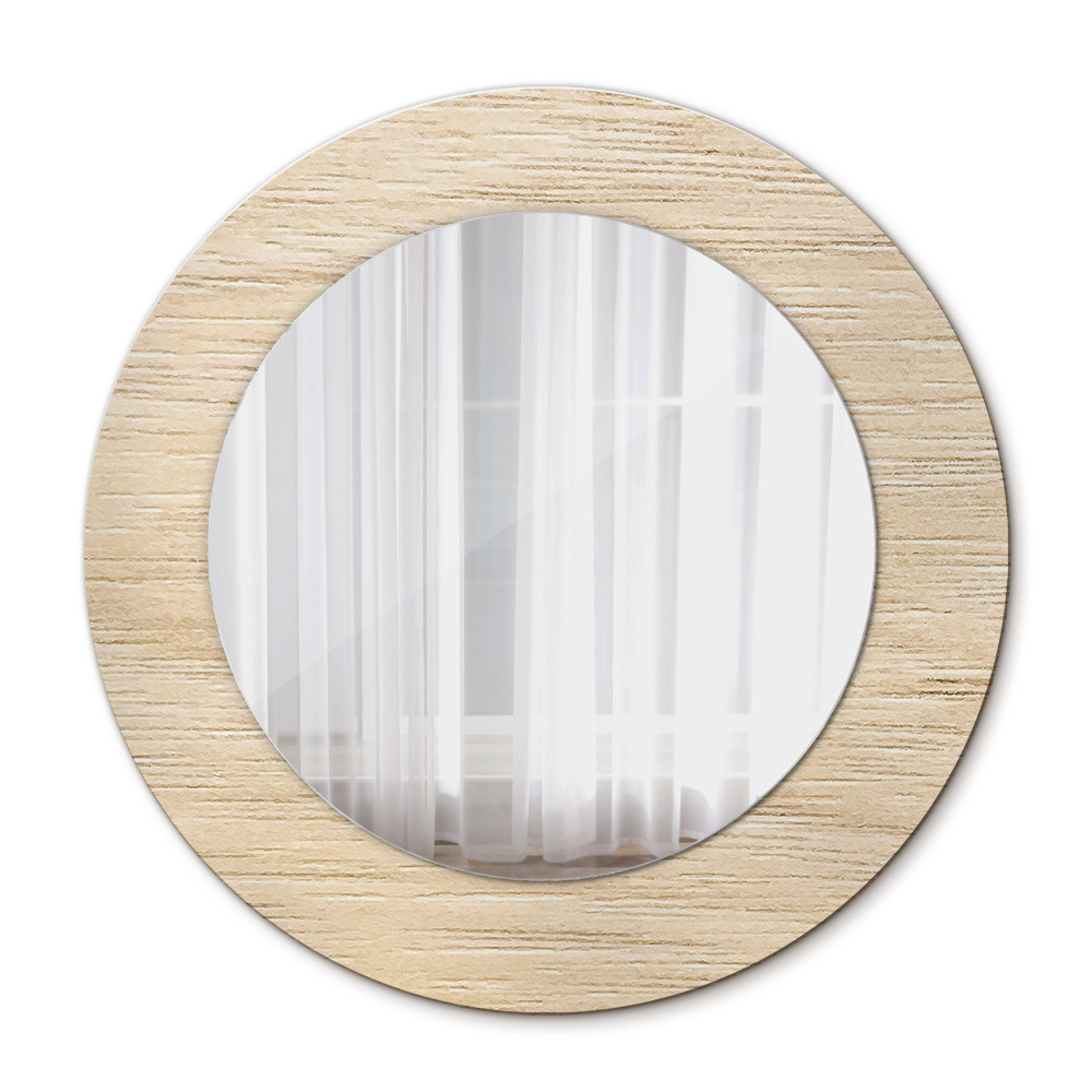 Miroir rond avec décoration Bois léger