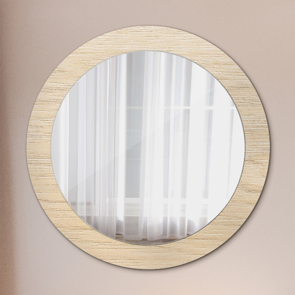 Miroir rond avec décoration Bois léger