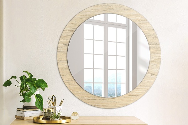 Miroir rond avec décoration Bois léger