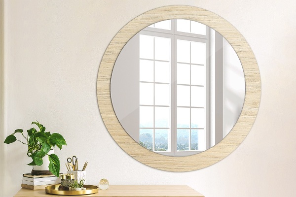 Miroir rond avec décoration Bois léger