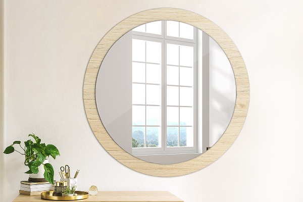 Miroir rond avec décoration Bois léger