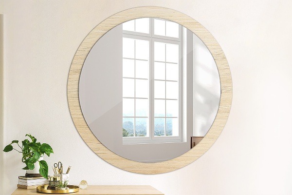 Miroir rond avec décoration Bois léger
