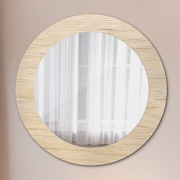 Miroir rond avec décoration Bois léger