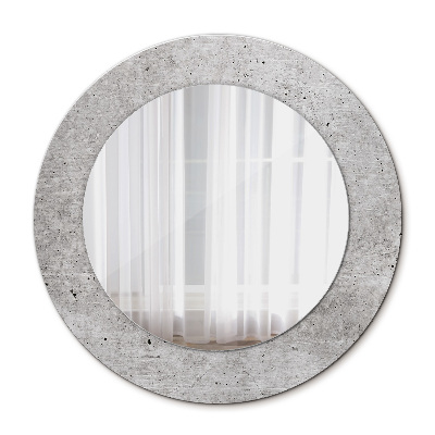Miroir rond imprimé Béton gris