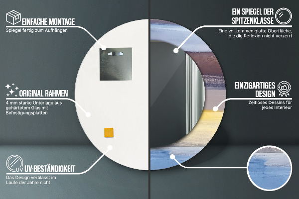 Miroir rond imprimé Image abstraite