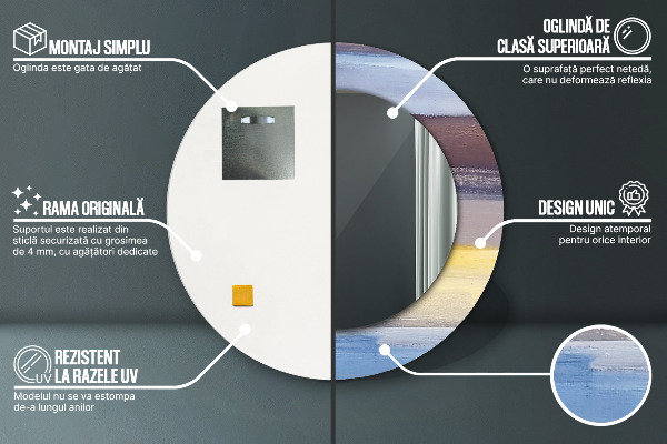 Miroir rond imprimé Image abstraite
