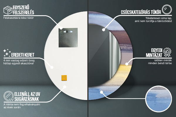 Miroir rond imprimé Image abstraite