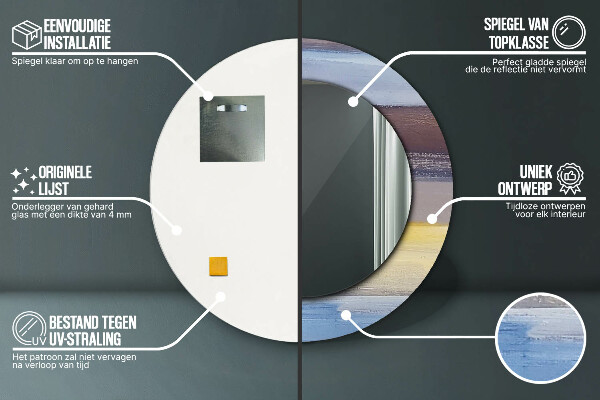 Miroir rond imprimé Image abstraite