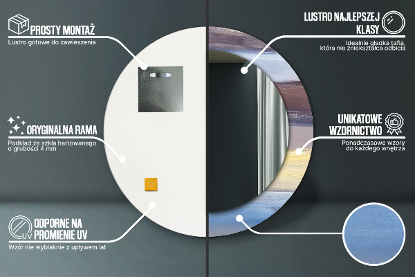 Miroir rond imprimé Image abstraite