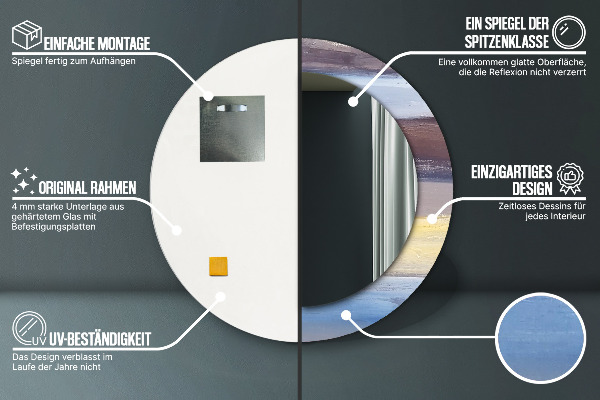 Miroir rond imprimé Image abstraite