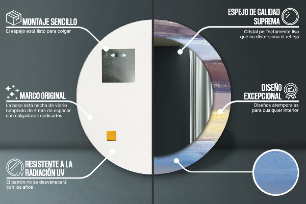 Miroir rond imprimé Image abstraite