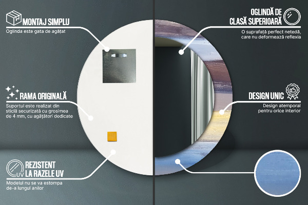 Miroir rond imprimé Image abstraite