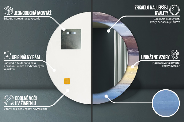 Miroir rond imprimé Image abstraite