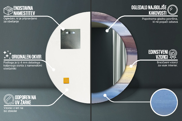 Miroir rond imprimé Image abstraite