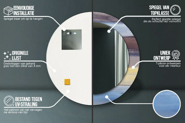 Miroir rond imprimé Image abstraite