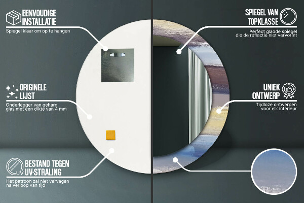 Miroir rond imprimé Image abstraite